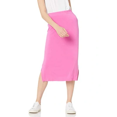Immagine di Amazon Essentials Gonna Media in Maglia con Elastico Vita (Taglie Forti Disponibili) Donna, Rosa Brillante, XL