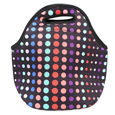 Immagine di Borsa per il pranzo, pranzo termica in neoprene impermeabile campeggio (Piccolo cerchio di colore)