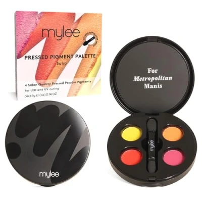 Immagine di Mylee Palette di Pigmenti Pressati per Unghie Soho 4 Matte, Audaci Colori Sfumati e Ombreggianti, con Applicatore a Spugna, Manicure Nail Art