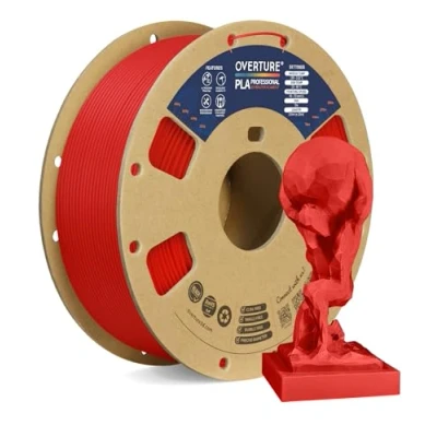Immagine di OVERTURE PLA Plus (PLA+) Filamento 1.75mm, Toughness Enhanced Roll, Professionale Tenacia, 1kg Filamento(2.2lbs), Precisione Dimensionale 99% Probabilità +/ 0.03 mm (Rosso)
