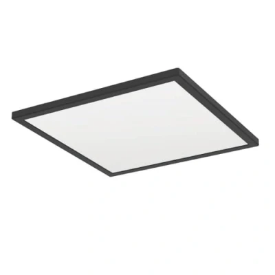 Immagine di Eglo Rovito Plafoniera a LED, rotonda, con telecomando, per bagno, lampada da soffitto in plastica di colore nero e bianco, luce bianca calda fredda, IP44, 39 x cm
