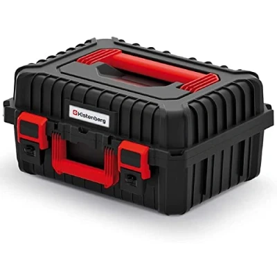 Immagine di Cassetta degli attrezzi HEAVY Toolbox con manici ergonomici, chiusura a morsetto, struttura parete rinforzata, colore nero, 445 x 360 216 mm (L P A)