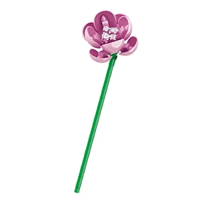 Immagine di Balody Modello di fiore da assemblare con piccoli blocchi costruzione. Ibisco rosa