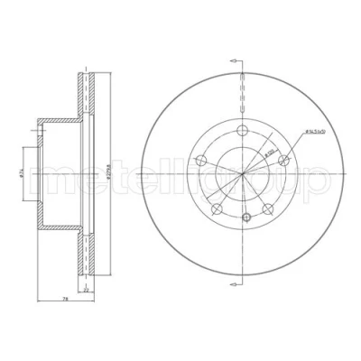 Immagine di METELLI 23 0061 Disco freno 257,0 21,6 4 68,0 ventilato AUDI: 80 B3