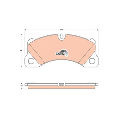 Immagine di TRW COTEC GDB1774 Kit pastiglie freno Predisposto per contatto segnalazione usura PORSCHE: Cayenne, Panamera, VOLKSWAGEN: Touareg I, II