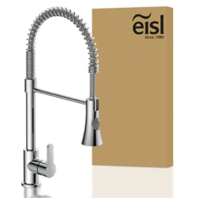 Immagine di EISL NI183ESCR LP PR a Leon Rubinetto da Cucina Bassa Pressione, con doccetta Estraibile, Girevole 360, Miscelatore monocomando, Molla Spirale cromata, Niederdruck