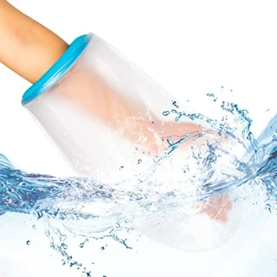 Immagine di BESUMYN copertura impermeabile per getto a mano doccia: protezione e bendaggio il bagno, calco in gesso trasparente medicazione