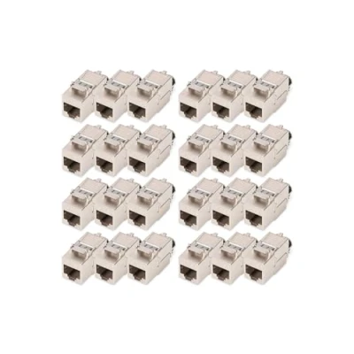 Immagine di DIGITUS Modulo Keystone Cat 8.1 24 Pezzi Presa di Rete RJ45 Cat8 schermato 2000 MHz 25GBase T &amp; 40GBase 25 Gbit/s 40 AWG 26/7 a 22/1 Montaggio Senza Attrezzi
