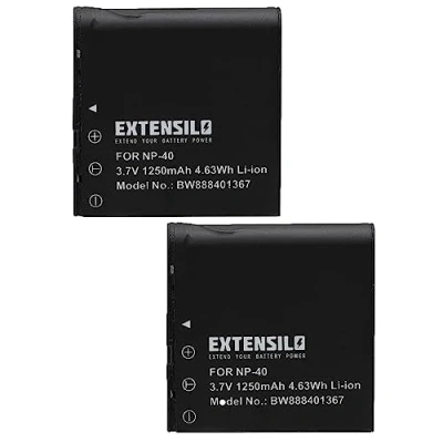 Immagine di EXTENSILO 2x batteria sostituisce Kodak LB 060 per fotocamera (1250mAh, 3,7V, Li Ion)