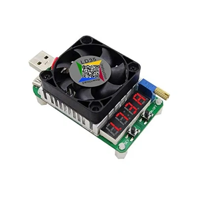 Immagine di DollaTek USB Load Tester Caricabatterie Modulo resistore 35W LD35 Discharge Temperatura Regolabile con Ventola di Raffreddamento