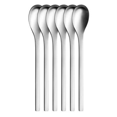 Immagine di Puresigns ONE Extra Cucchiai per yogurt, in acciaio INOX opaco, 18,6 cm, 6 pezzi, colore: Argento