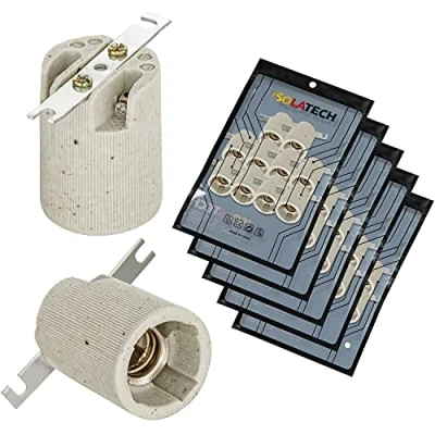 Immagine di ISOLATECH 50pcs E14 portalampada in ceramica con Staffa di Montaggio LED lampadine a risparmio energetico (max. 250V/4A) Casa Cucina Bagno Zoccolo resistente al calore