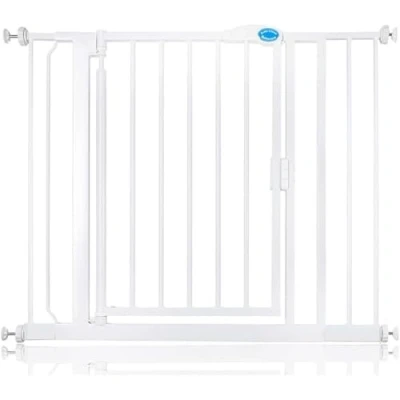 Immagine di Bettacare Cancello per Scale Auto Close, 96,6 cm 103,6 cm, Bianco, di Sicurezza a Pressione, Cancelletto Bambini, Barriera Porte, Corridoi e Spazi