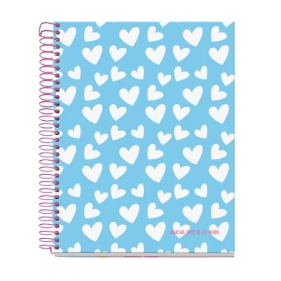 Immagine di Miquelrius taccuino A5, righe 7 mm, copertina rigida, A5 con 120 fogli microforati, 4 colori per organizzare, carta extra opaca 70 g/m², 2 fori archiviare