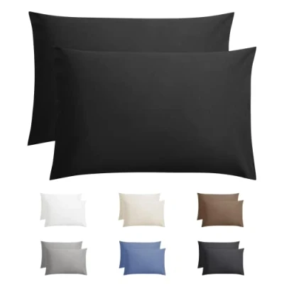Immagine di Sleeptime federa in 100% cotone, 60 x 70 cm, confezione da 2, apertura a portafoglio, colore: nero