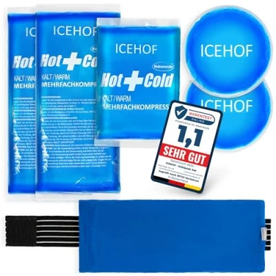 Immagine di ICEHOF Cuscinetti refrigeranti (5 pezzi) con rivestimento in tessuto non tessuto, morbido, lunga durata di raffreddamento, diverse misure
