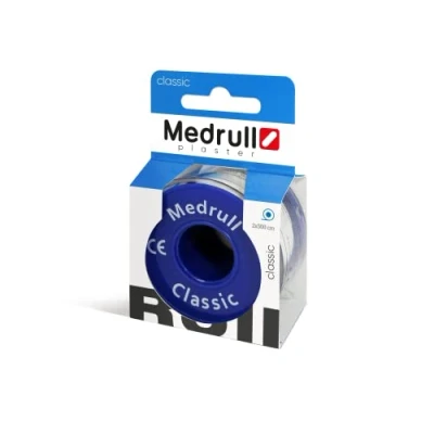 Immagine di Medrull Cerotto di fissaggio classico, 5 m x 2 cm, bende per ferite, rotolo bianco in cartone