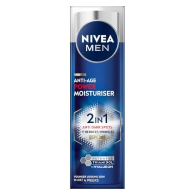 Immagine di NIVEA MEN Anti Age Crema idratante potente 2 in 1 (50 ml), con SPF 30, Luminous 630 e acido ialuronico per protezione solare, prevenzione delle macchie scure pelle dall&#039;aspetto più giovane