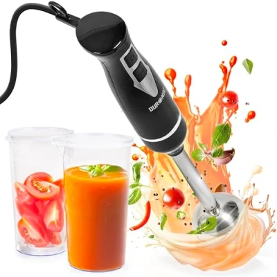 Immagine di Duronic HB35C Frullatore a immersione 350W 2 Bicchieri da 600 ml ciascuno Lame e bacchetta in acciaio inox facili pulire2 velocità Resistente al calore all’usura, versatile Cavo lungo 150 cm