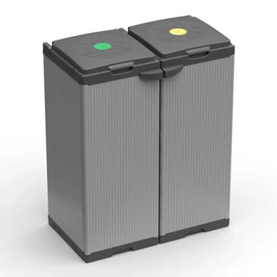 Immagine di Adventa: Mobile Portasacco Bis per Raccolta differenziata in Plastica, Facile da Montare, Modular System, adatto a Sacchi 80 110 L, Resistente, Ambienti Interni ed Esterni, 68L x 38P 87H cm