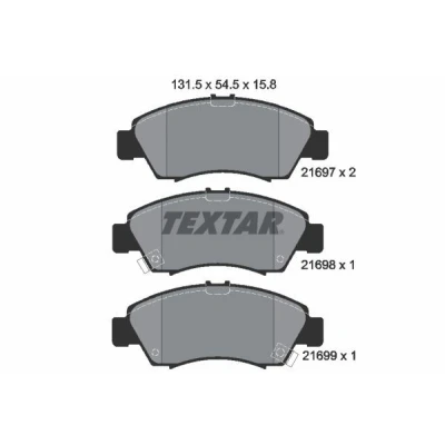 Immagine di TEXTAR 2169701 Kit pastiglie freno con segnalatore acustico usura HONDA: CIVIC 6 Hatchback, Jazz 2, 7 Hatchback