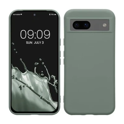 Immagine di kwmobile Custodia Compatibile con Google Pixel 8a Cover Back Case per Smartphone in Silicone TPU Protezione Gommata verde grigio