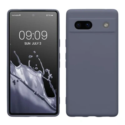 Immagine di kwmobile Custodia Compatibile con Google Pixel 7a Cover Back Case per Smartphone in Silicone TPU Protezione Gommata grigio blu
