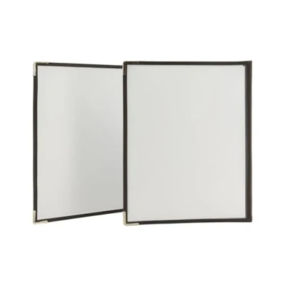 Immagine di SECURIT Set da 3 Porta Menu Linea Crystal Per Caffè, Ristoranti, Bar Formato A4 Presenta 6 Pagine Fronte Retro Trasparente
