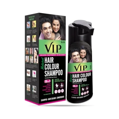 Immagine di VIP 5 in 1 Hair Colour Shampoo base capelli color nero (180 ml)