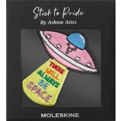 Immagine di Moleskine Patch Adesivo per Taccuino o Agenda, Adesivi Personalizzati Pride Space, There Will Always Be Space disegnate dall’artista Ashton Attzs, Dimensioni 5x5cm