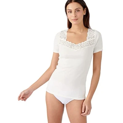 Immagine di Damart Manches Courtes Douceur Thermolactyl Maglietta intima, Donna, Taglia: Small, Blanc