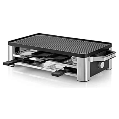 Immagine di WMF LONO Raclette 8 vaschette, Con regolazione manuale della temperatura acciaio inox, Nero