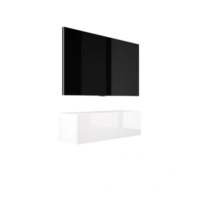 Immagine di 3E 3xE living.com Mobile TV sospeso, D: L: 100 cm, A: 34 P: 32 BIANCO OPACO/BIANCO LUCIDO