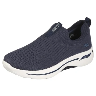 Immagine di Skechers Go Walk Arch Fit Iconic, Sneaker Donna, Navy Textile Trim, 40.5 EU
