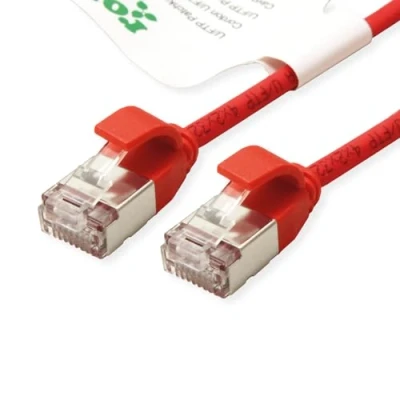 Immagine di Roline green 21.44.3315 RJ45 cavo di rete, patch CAT 6A U/FTP 2.00 m Rosso (chiaro) non schermato, Privo alogeni, Ritardante fiamma 1 pz.
