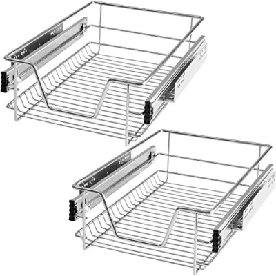 Immagine di TecTake 800306 Cassetti da Cucina con ripiano telescopiche Disponibili in Diverse Misure e Quantità (2X per 40 cm No. 403438)