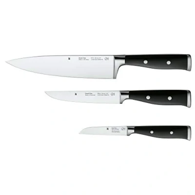Immagine di WMF Set di 3 coltelli da Cucina Professionali in Acciaio, Edizione Grand Class, Nero