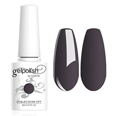 Immagine di Vishine Smalto Semipermente per Unghie in Gel UV LED Smalti Colori Soak Off Manicure e Pedicure 8ml 1pzs grigio scuro #1538