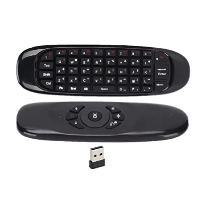 Immagine di Yunseity Mouse Smart Air Fly, Mini Tastiera Wireless da 2,4 Ghz e Telecomando, Sensore di Movimento Supporto, per PC, TV, HTPC, Android TV Box, Ecc.
