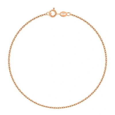 Immagine di Planetys Cavigliera Argento Sterling 925 Placcato Oro Rosa 18K Modello Catenina Ancora Diamantate Larghezza: 1.5 mm