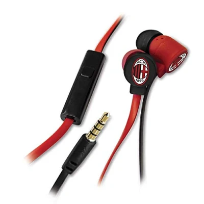 Immagine di TECHMADE Auricolari con microfono e Tasto Funzione Ufficiali A.C. MILAN