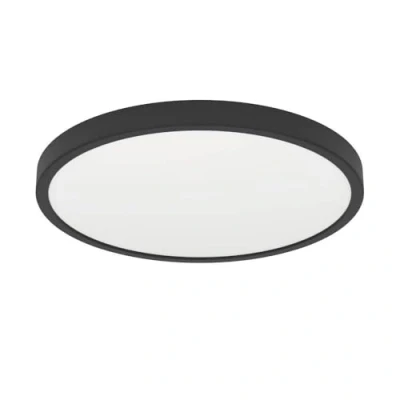 Immagine di Eglo Fueva 6 Plafoniera a LED, rotonda, lampada da soffitto in plastica di colore nero e bianco, luce bianca calda fredda, IP44, diametro 39 cm