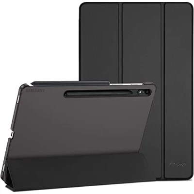 Immagine di ProCase Custodia per 12.4 pollici Galaxy Tab S8+ Plus 2022/S7 FE 2021/S7+ 2020 (SM X800/X806/T730/T736/T733/T738/T970/T975/T976/T978), Smart Cover Leggero, CaseTraslucida Smerigliata Nero