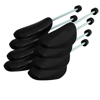 Immagine di Incutex set da 4 Paia di Tendiscarpe taglia variabile 38 44, Forme Scarpe in Plastica con Molla a Spirale, nero