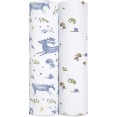 Immagine di aden + anais Swaddle in mussola di cotone, confezione da 2 quadrati, grandi coperte per ragazze e ragazzi, set fasce neonati neonati, perfetto esterni, 120 x cm