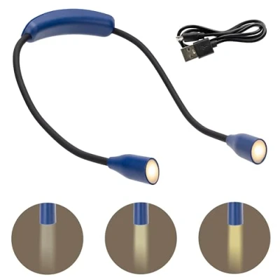 Immagine di LEXALIGHT Luce da Lettura per Libro Lampada Ricaricabile USB Leggere a Letto o in Viaggio