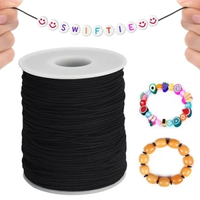 Immagine di BUENTYA Filo Elastico per Braccialetti Cordino Cordoncino 1MM *100M Elastici Perline Gioielli Fili Lavorazione di Cera Collane Bracciali Fai da Te