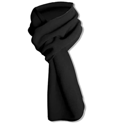 Immagine di Max Tonsen sciarpa in pile calda alla moda, morbida, leggera, tinta unita, per autunno, inverno, regalo di Natale donne, uomini, ragazze, ragazzi, multifunzione, nera