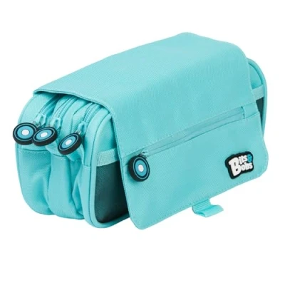 Immagine di Grafoplás Astuccio scolastico a tre scomparti Con Patta bits&amp;bobs colori vivaci 23 x 10 cm Include orario e zona identificativa, Blu chiaro, 23X10X10Cm, Scuola Tripla