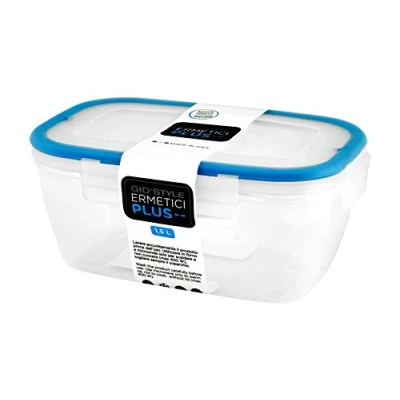 Immagine di GIO&#039;STYLE Contenitore Ermetico per Alimenti 1,5L Made in Italy Rettangolare Adatto a Frigorifero, Freezer, Microonde Linea Ermetici Plus